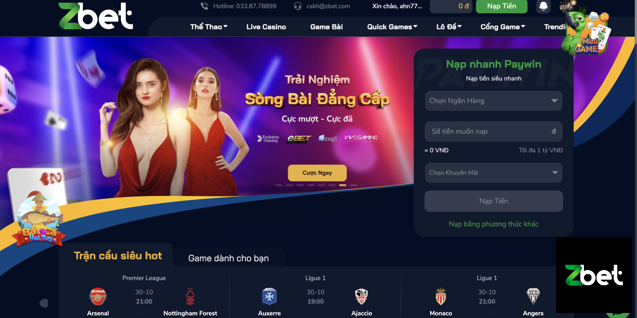 LIVE CASINO ZBET - CASINO ZBET - NHÀ CÁI ZBET