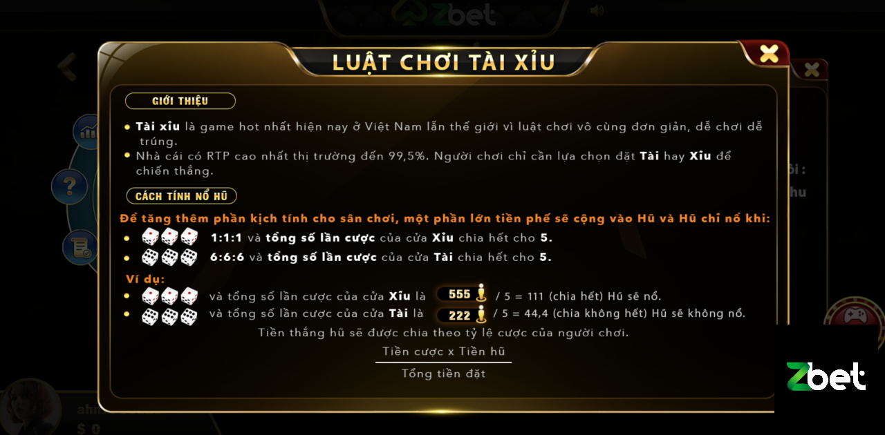 TÀI XỈU ZBET - CASINO ZBET - NHÀ CÁI ZBET